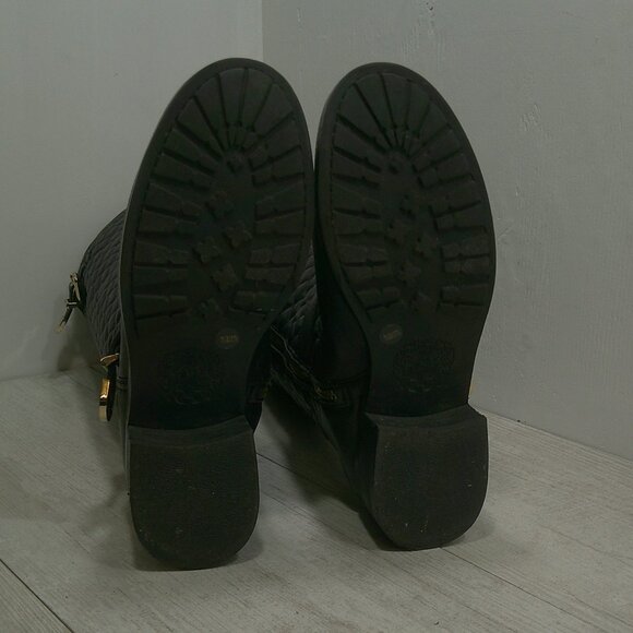 Vince Camuto Wenters Quilted Black Leather Tall Riding Boots Full Zip Size 7.5 B - Picture 10 of 10